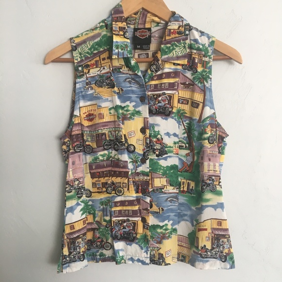 Harley-Davidson Tops - Harley Davidson Collared Blouse